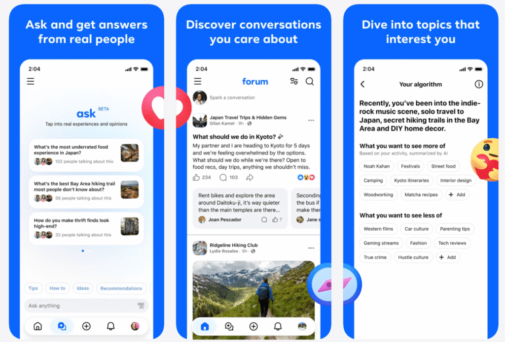 Meta lanza silenciosamente una nueva aplicación similar a Reddit llamada Forum