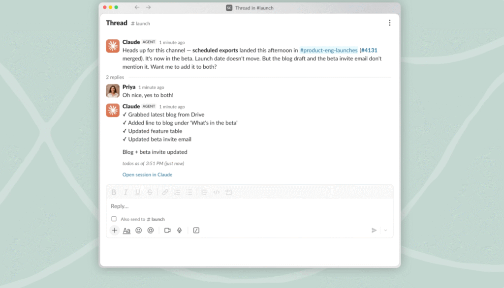Claude Tag de Anthropic aprende sobre su empresa mediante un mensaje de Slack a la vez