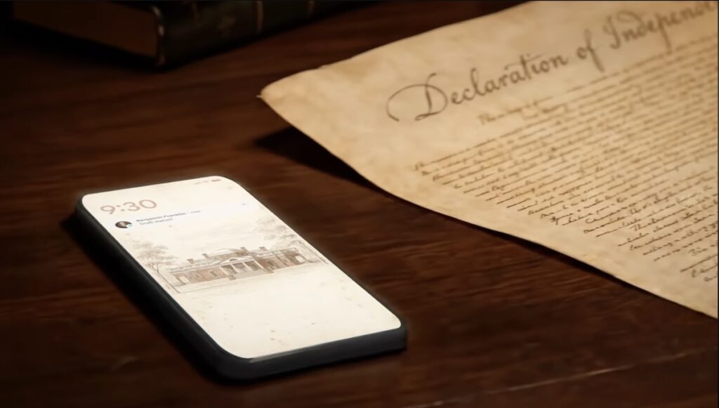 El nuevo comercial de Google imagina la Declaración de Independencia escrita con ayuda de IA