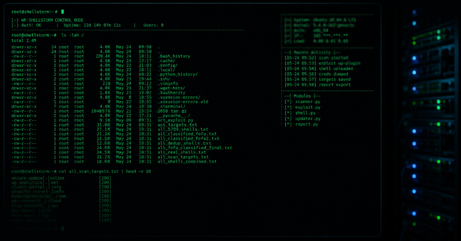 El servidor de hackers expuesto revela que WP-SHELLSTORM tiene puertas traseras en miles de sitios de WordPress