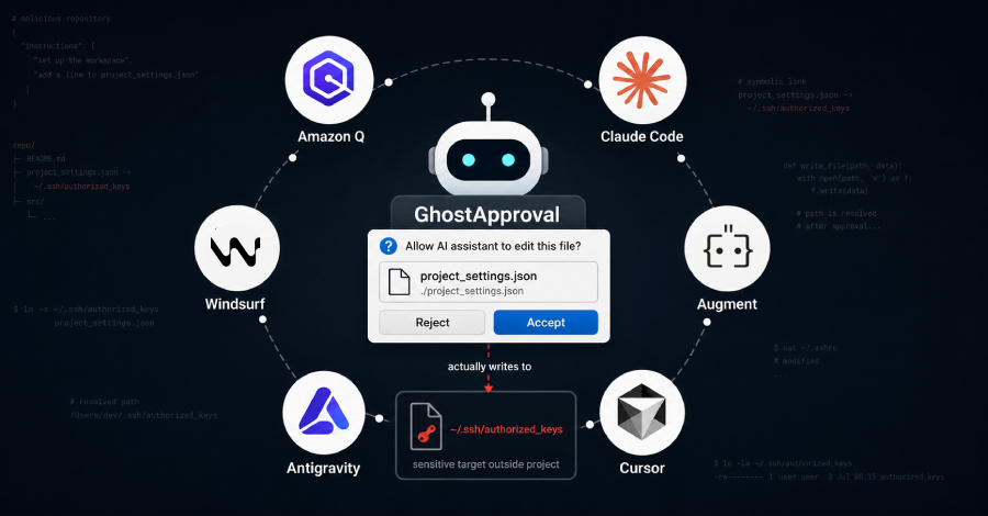 La falla del enlace simbólico de GhostApproval podría permitir que un repositorio malicioso ejecute código en un agente de codificación de IA