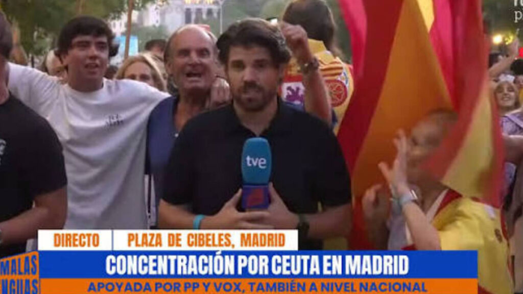 Un reportero de RTVE sufre un cabezazo en la manifestación en Madrid a favor de Ceuta: “No son casos aislados”